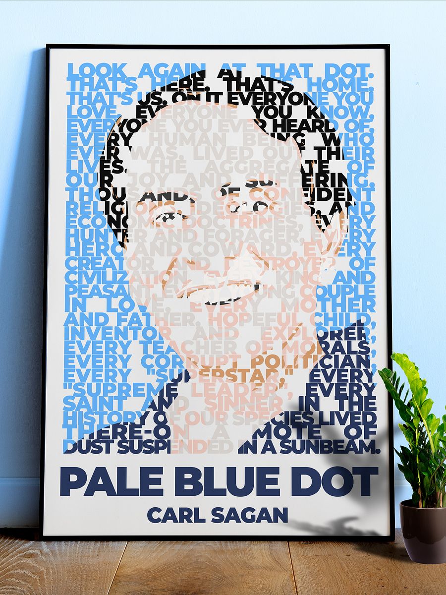 Pale Blue Dot poster, Carl Sagan quote — space poster, science poster, aesthetic poster, text-art poster product image (1)