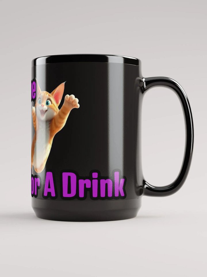 Purrfect Time For A Drink - Black Glossy Mug product image (1)