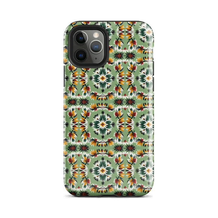Tough Phone Case for iPhone® - Southwestern Abstract Feathers and Flowers Geometric Pattern product image (2)
