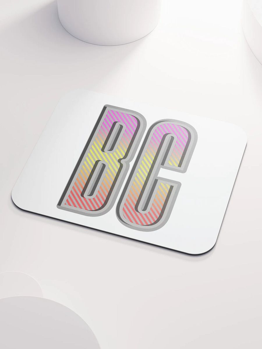 BC British Colombia Block Letters Vibrant Striped Mouse Pad product image (3)