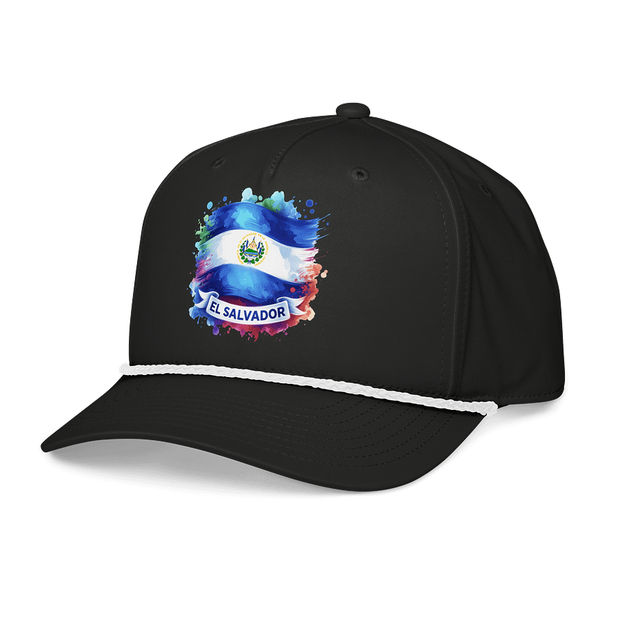 El Salvador Flag Splatter Five-Panel Cap product image (3)