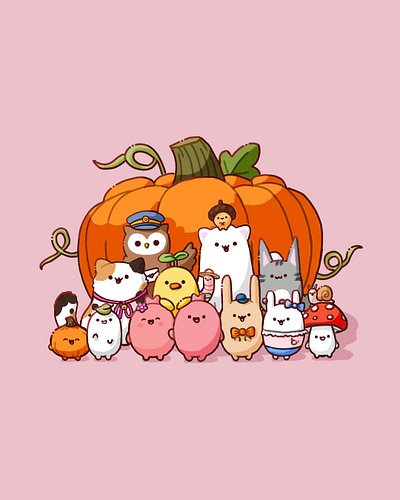 Pumpkin Family Portrait – Week 3 🍂🎃
#comfyswarmandcozynovember500 

My third entry for this week 😅
All my characters gathered...