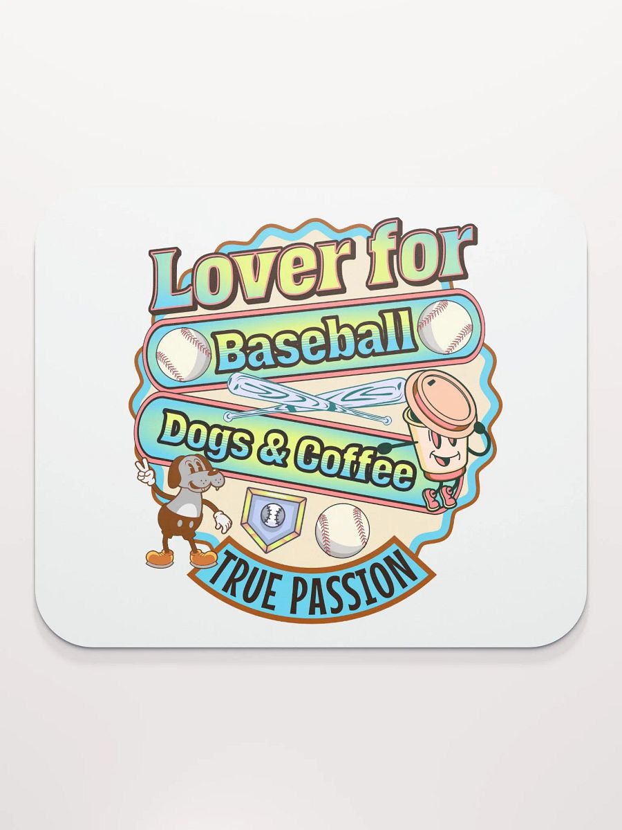 Lover For Baseball Dogs And Coffee Playful Passion Mouse Pad product image (3)