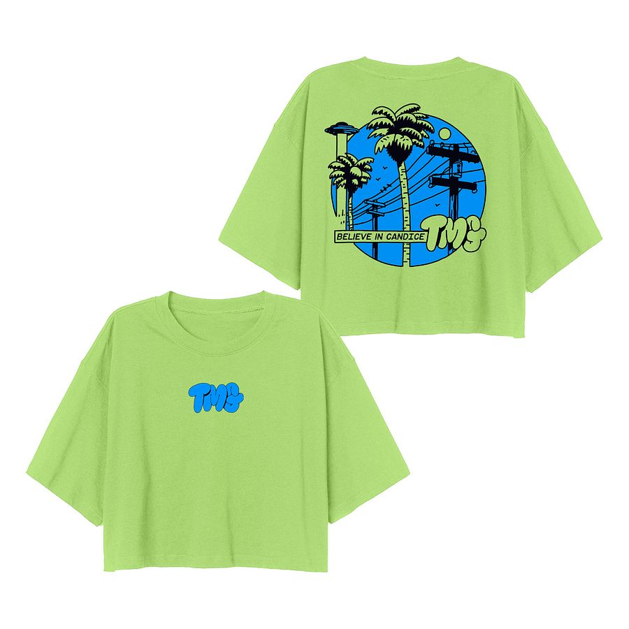 Palm Trees Neon Green Crop Top product image (1)