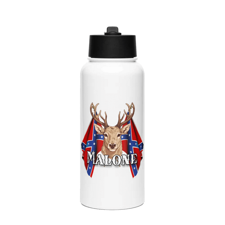 "Malone" Last Name Rebel Redneck Deer - Stainless Steel Sports Water Bottle product image (1)