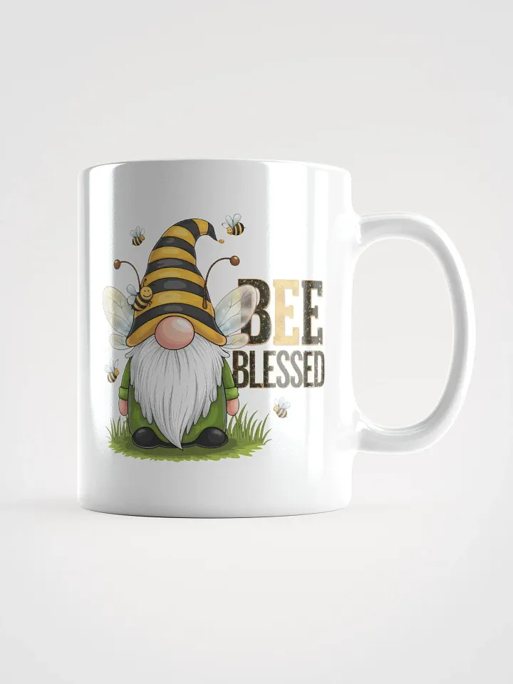 Bee Blessed Gnome White Glossy Mug product image (1)