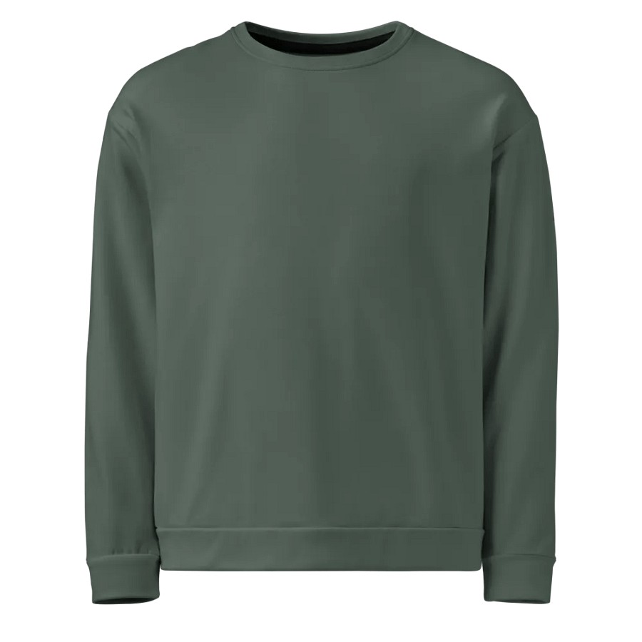 Plain Dark Sage Green Soft Summer Unisex Recycled Polyester Heavyweight Premium Sweatshirt by Treasure Pie product image (1)