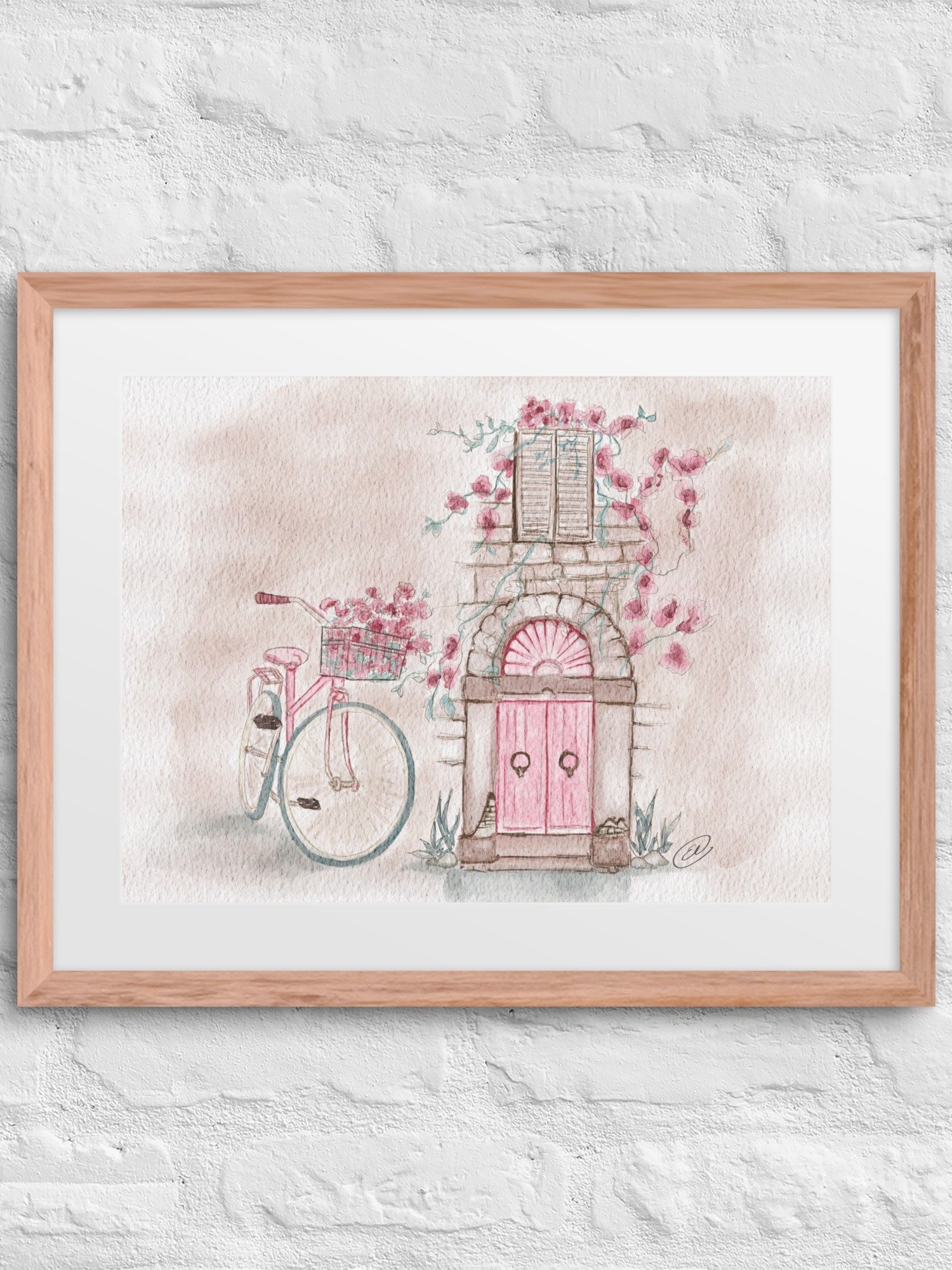 FRAMED Whimsical Bicycle and Flowers Poster product image (29)