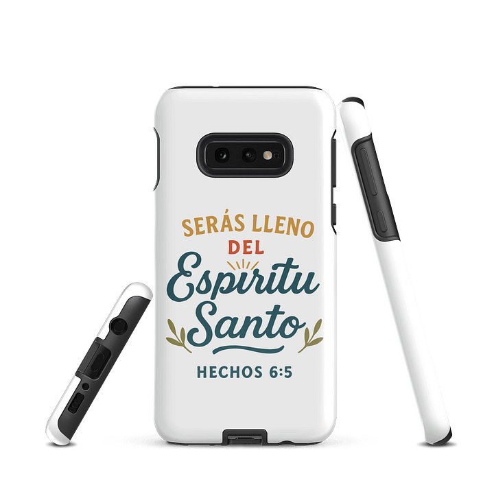 Tough Samsung® Case – “Serás Lleno del Espíritu Santo” – Spanish Bible Verse product image (2)