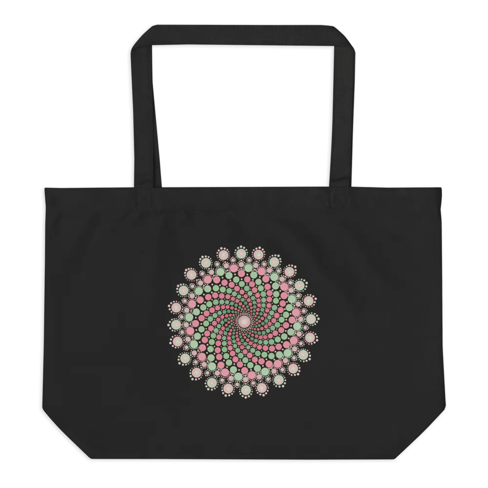 Green and Pink Dot Mandala Organic Cotton Tote Bag product image (3)