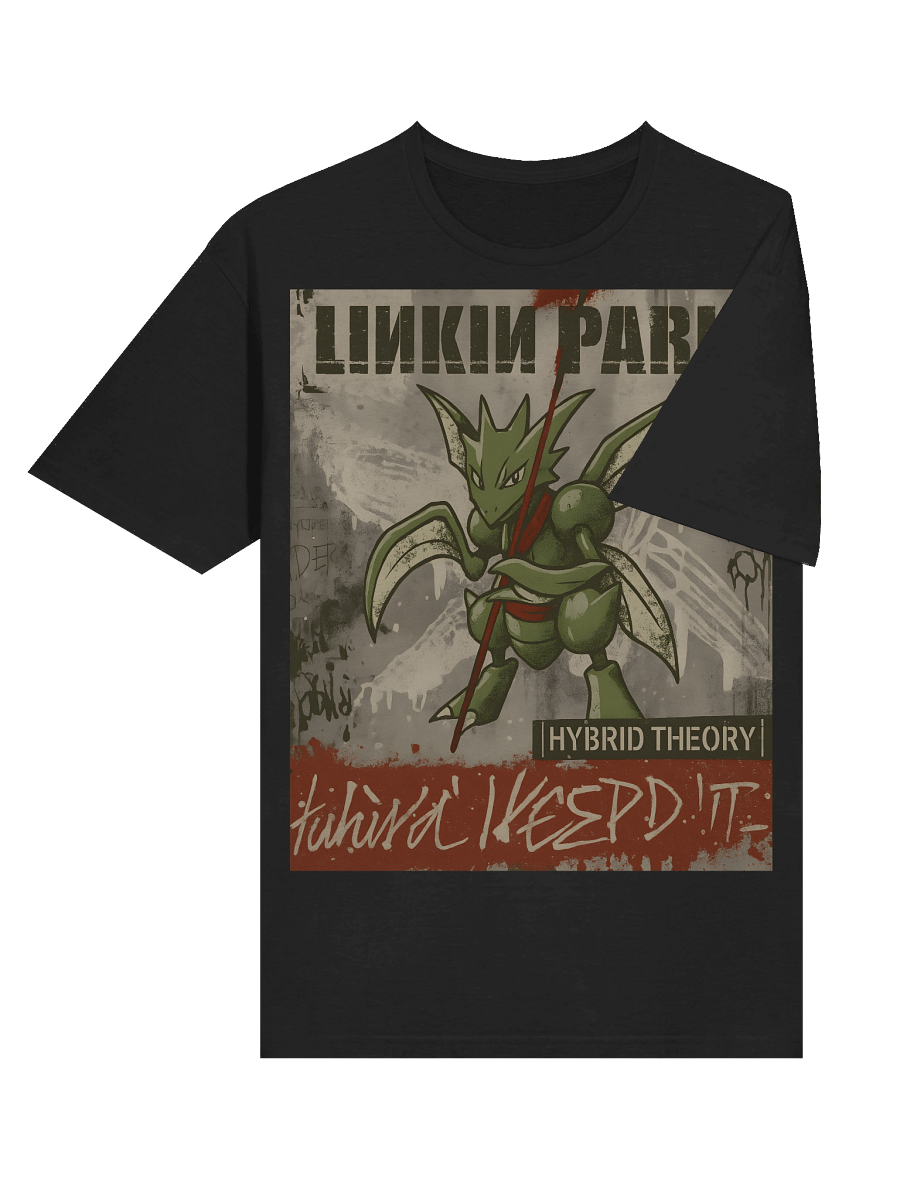 Linkin Park Hybrid Theory Parody Album Cover with Scyther – Pokémon Mashup Art T-shirt product image (46)