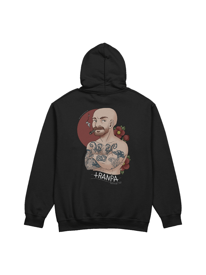 [Buck Angel Shop] Buck Tranpa Tattoo Drawing - Unisex Pullover Hoodie [white lettering] product image (6)