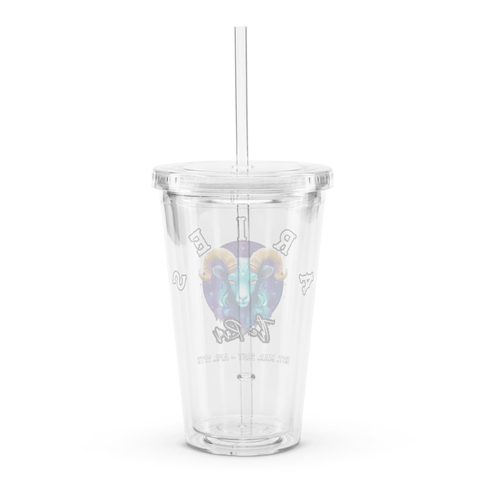 Aries - Zodiac Double Wall Clear Plastic Tumbler product image (2)