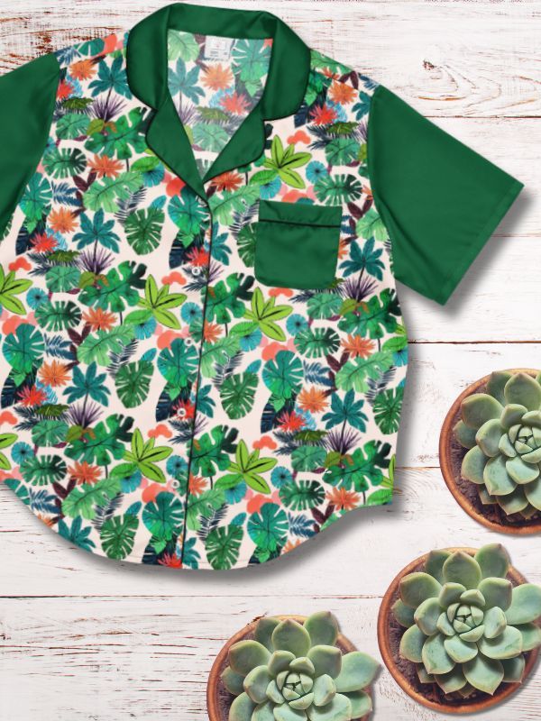 Green Tropical Women's Pajama Top product image (1)
