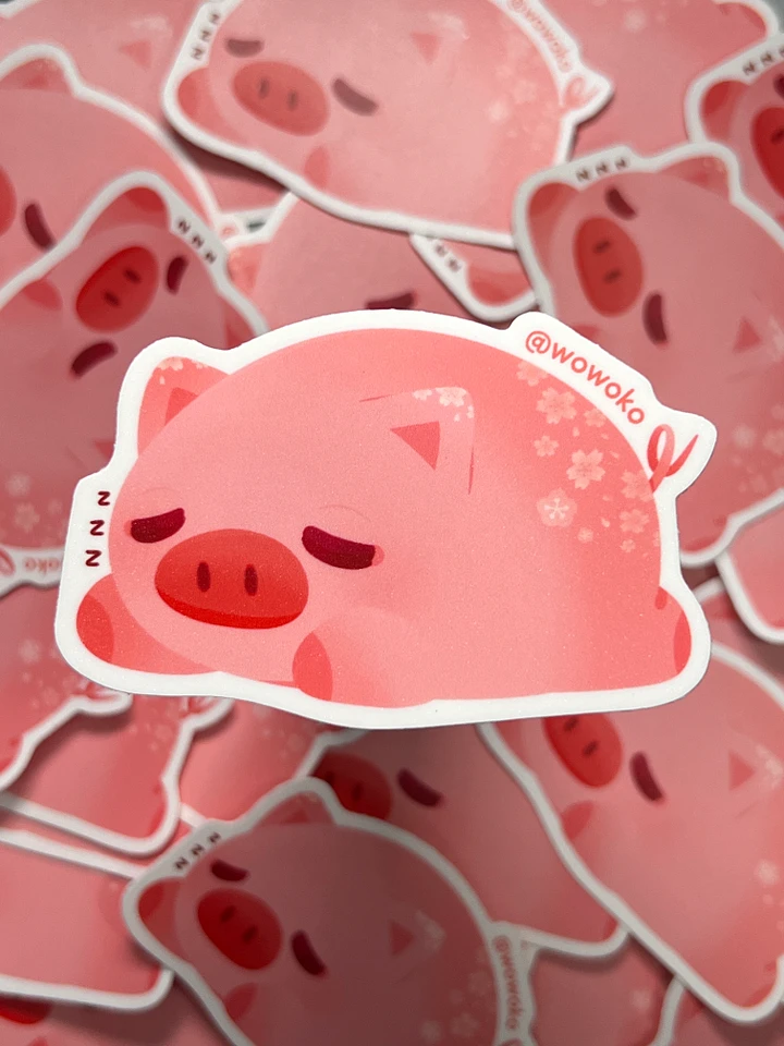 Sleepy Zodiac Animal - Pig - Sticker product image (1)
