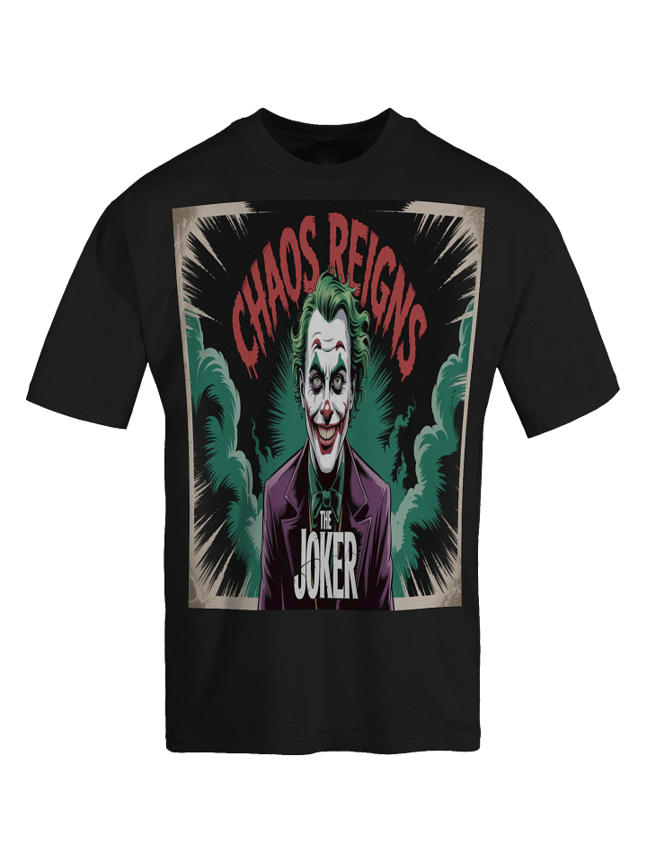 Joker 'Chaos Reigns' Vintage Poster Oversized Faded T-Shirt product image (1)