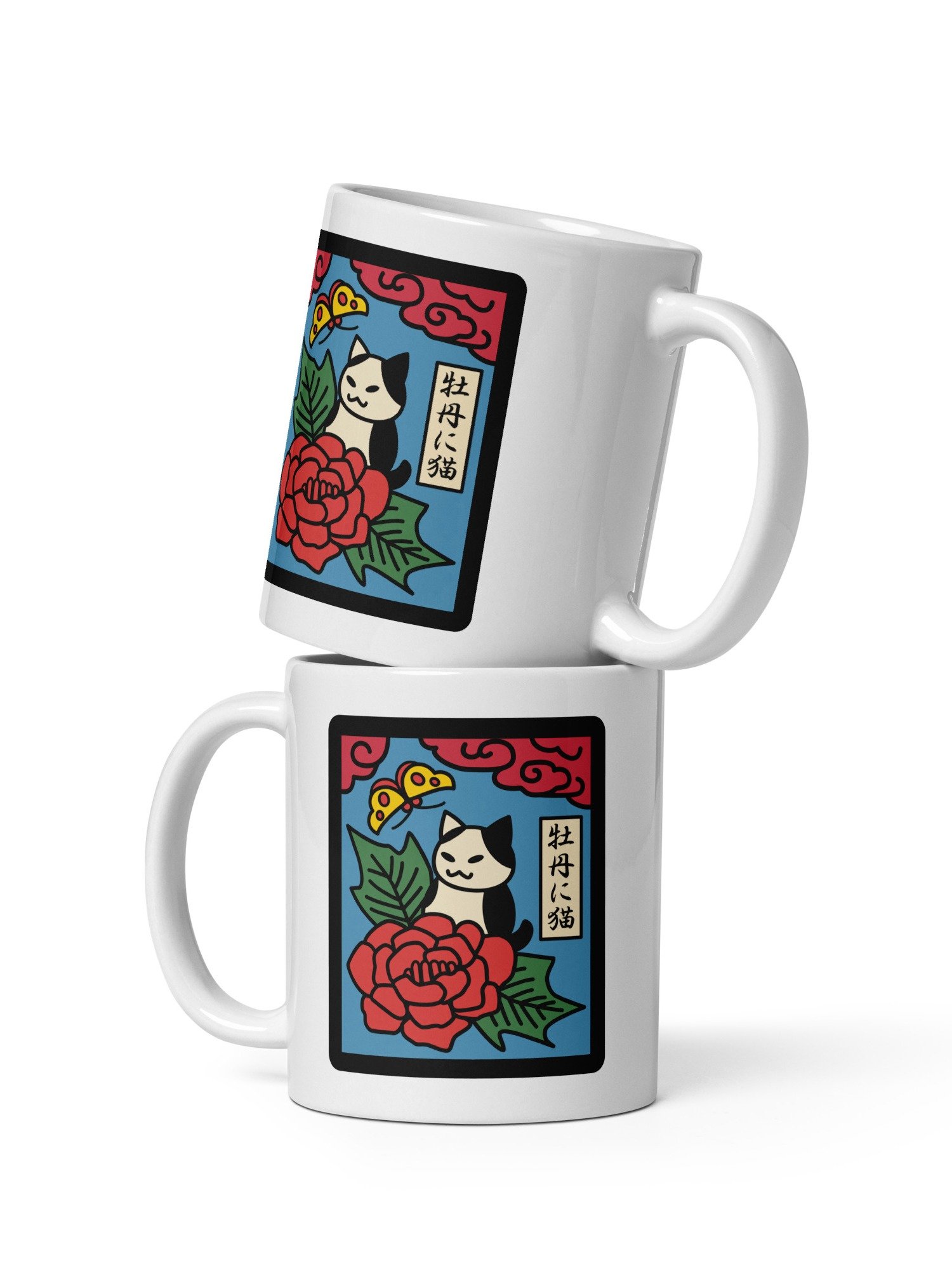 June Hanafuda Japanese Playing Card Cat 11 oz Mug product image (3)