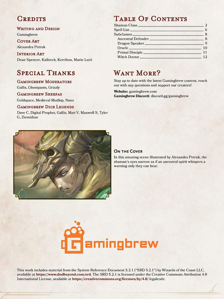 Shaman 5E '24 & '14 Class (PDF) product image (2)