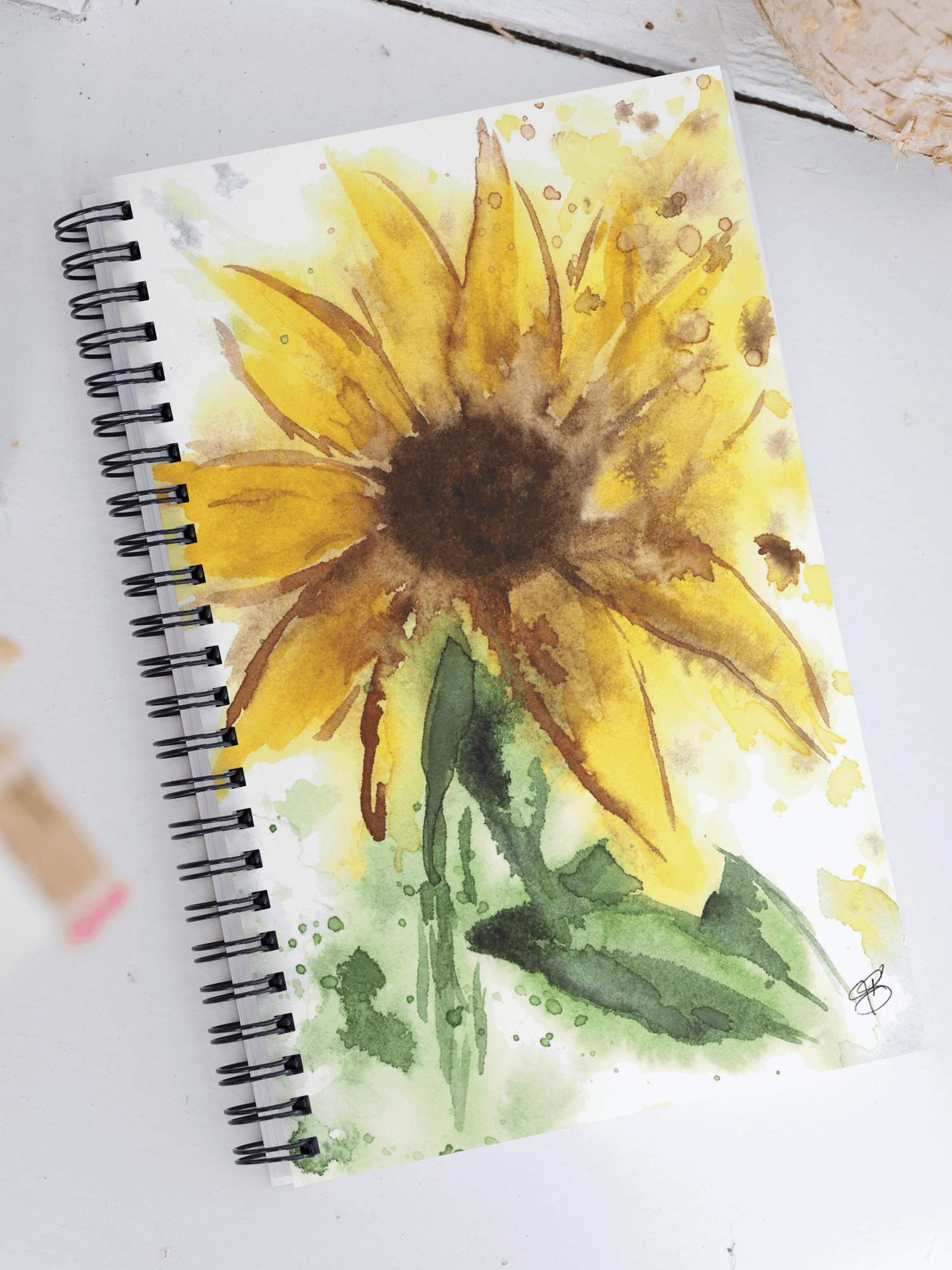 Watercolor Sunflower Print Notebook product image (1)