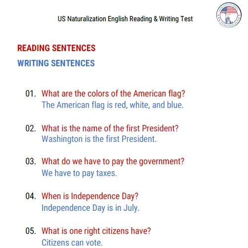 100 English Reading and Writing Test Sample Sentences v5 product image (2)
