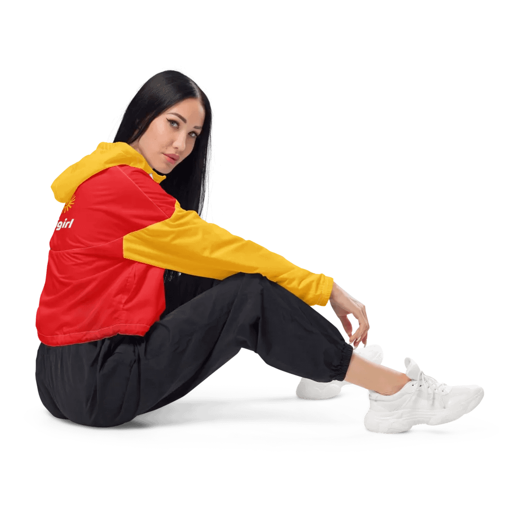 Caligirl Red/Yellow Women's Cropped Windbreaker product image (7)