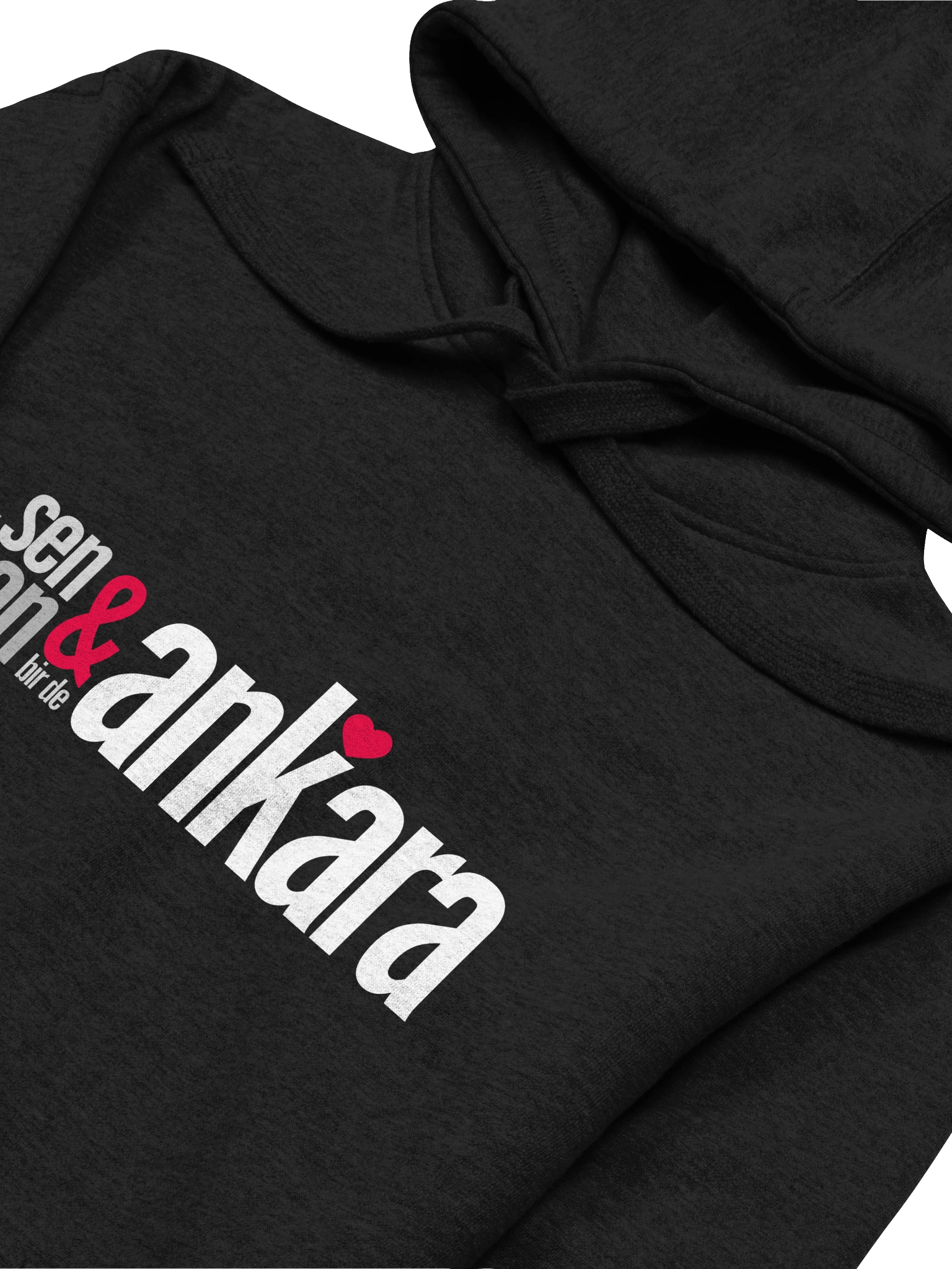 Premium Bir Söz: Sen & Ben Bir de Ankara | Türkçe Anlamlı Söz Tasarımlı Cotton Heritage Hoodie | Kapüşonlu product image (3)