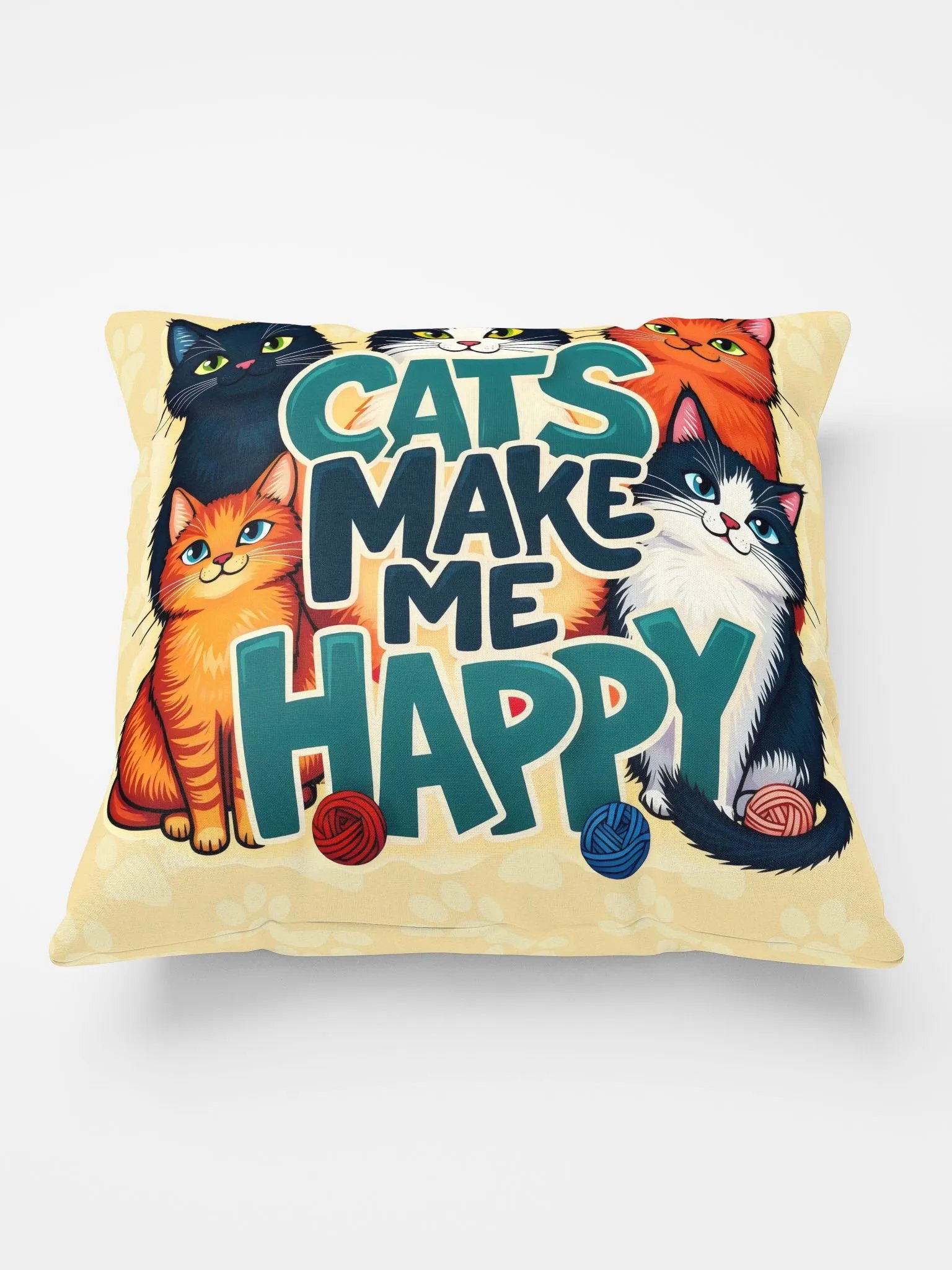 Cats Make Me Happy Pillow product image (3)