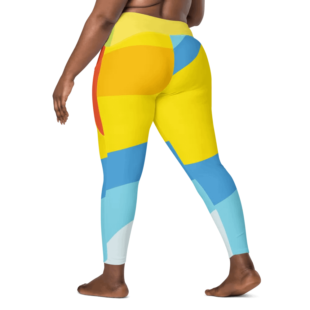 All-Over Yellow/Orange/Aqua Geometric Leggings product image (11)