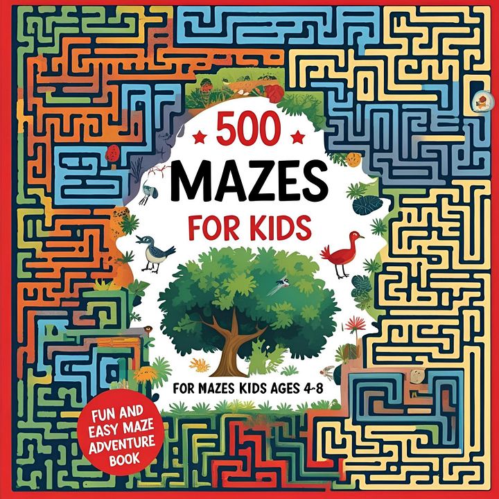 500 Mazes for Kids Ages 4-8: Fun and Easy Maze Adventure Book product image (1)