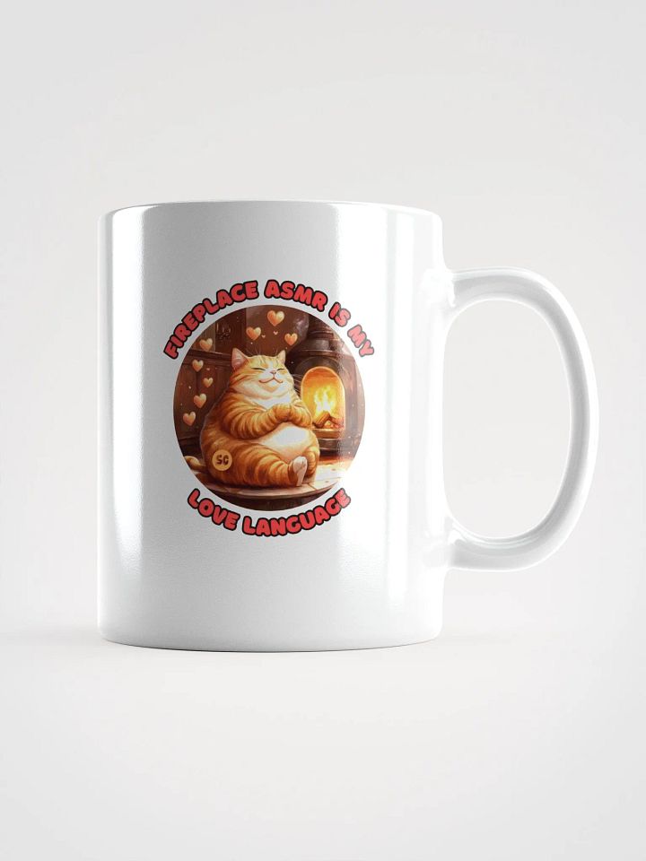 Cozy Cat - Fireplace ASMR is my Love Language | White Glossy Mug product image (3)
