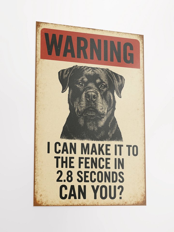 Rottweiler Rottweiler - Warning I Can Make It To The Fence In 2.8 Seconds... Can You? product image (5)
