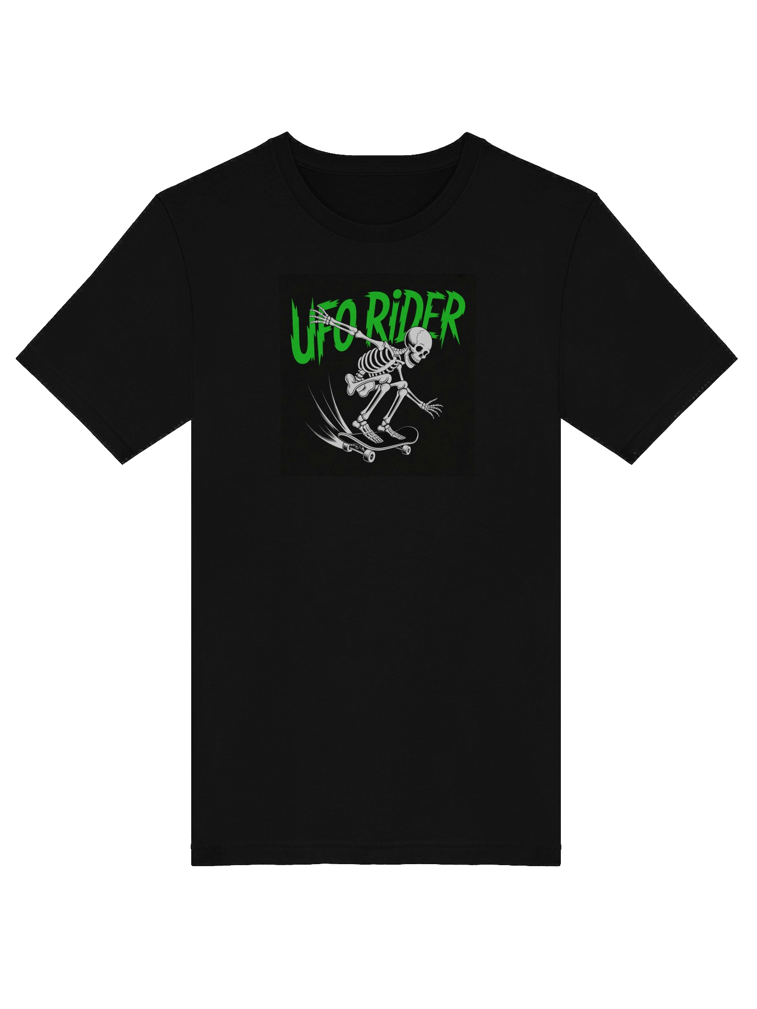 UFO Rider Skeleton Skateboard T-Shirt product image (38)