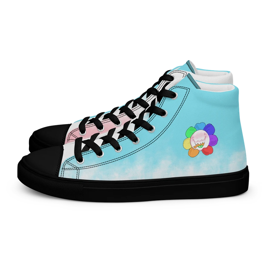Pastel Blue, Pink and White and Black Flower Sneakers product image (3)