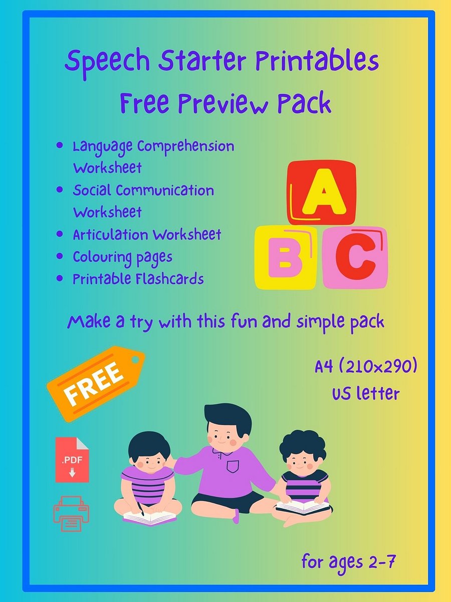 Speech Starter Printables: Free Preview Pack product image (1)