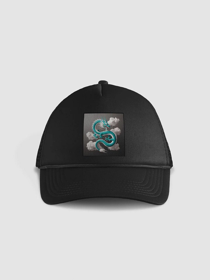 "Majestic Power: The Turquoise Chinese Dragon Cap" product image (1)