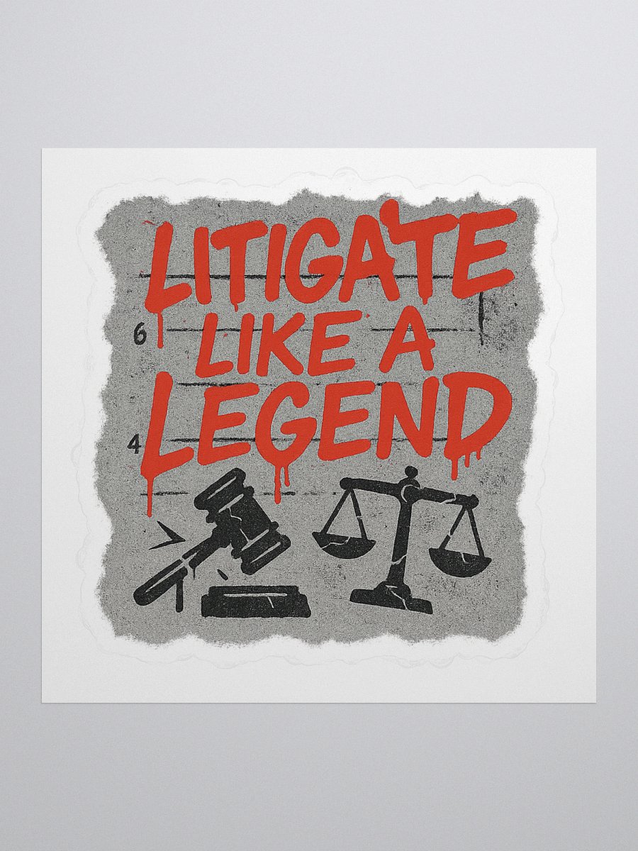 Litigate Like A Legend Kiss-Cut Sticker product image (1)