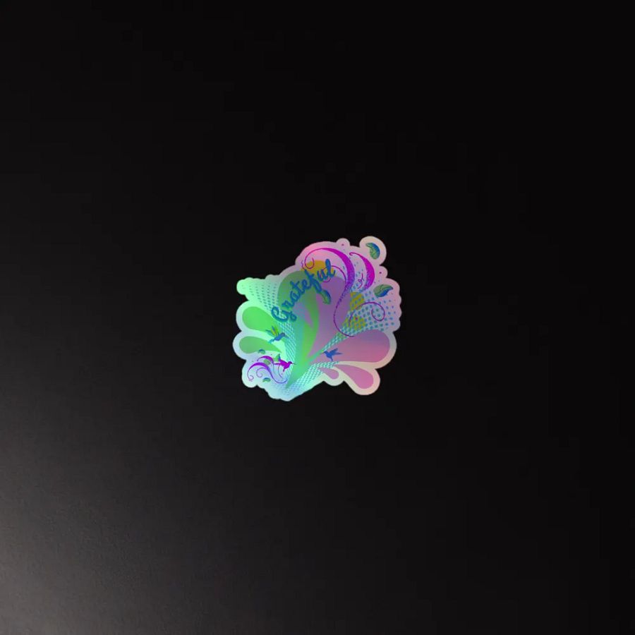 Sticker grateful water droplets design with hummingbirds product image (4)