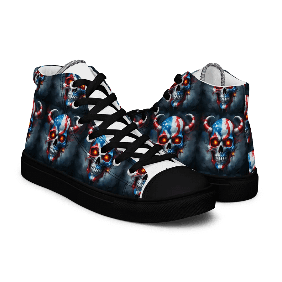 Patriotic Skulls High Top Canvas Shoes product image (11)