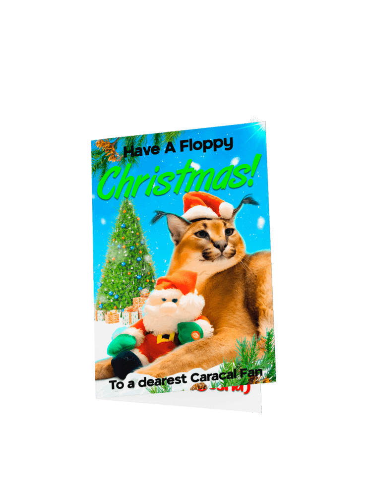 Christmas Floppa Caracal Cat Card product image (1)