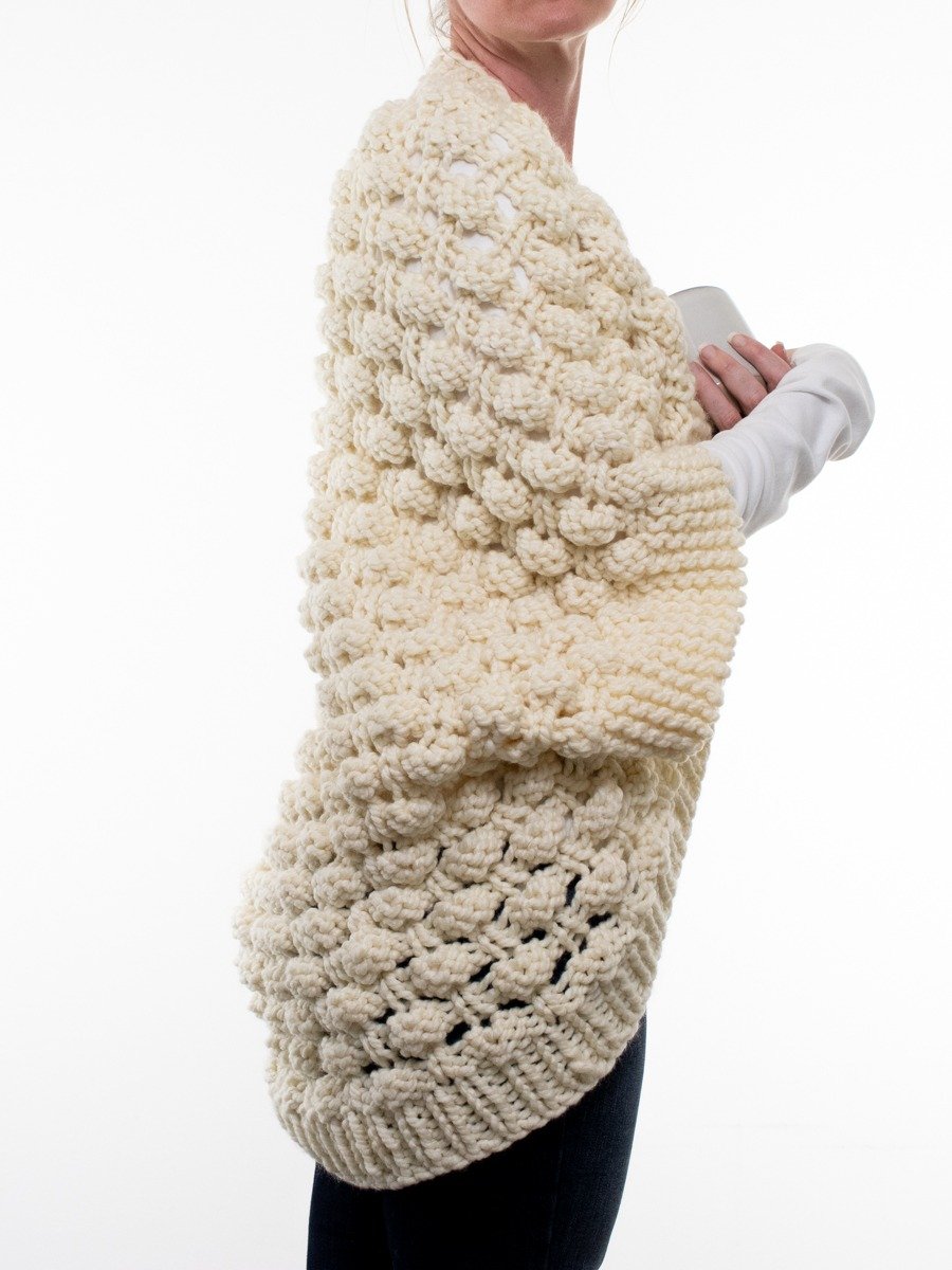 Bobble Berry Shrug Knitting Pattern - Cocoa's Kiss product image (2)