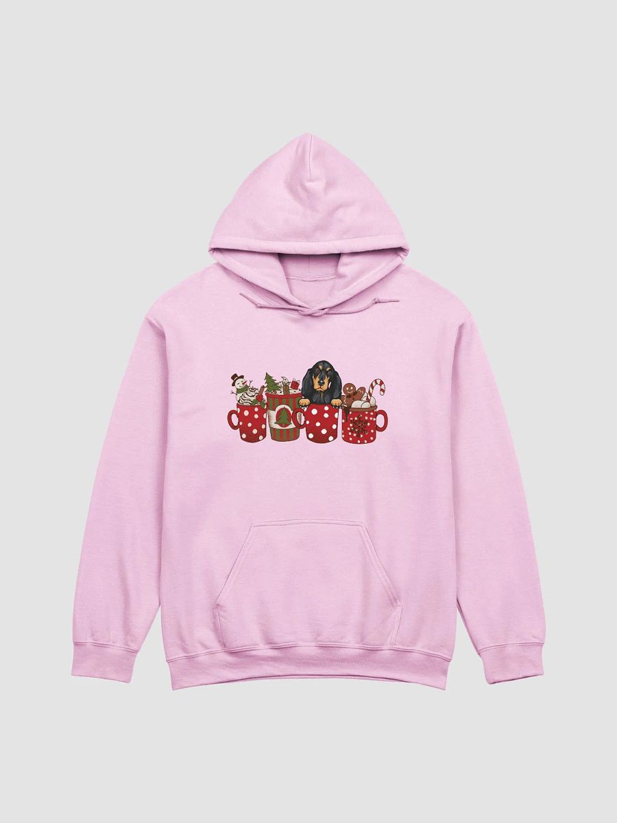 Cute Black & Tan Coonhound in a Christmas Cup Hooded Sweatshirt | Funny Christmas Pup in a Cup product image (9)