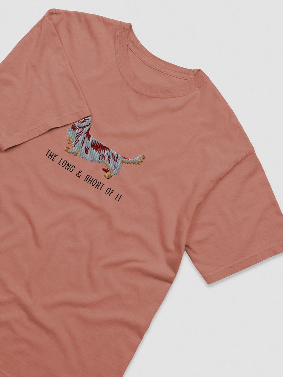 The Long & Short of It T-Shirt(Embroidered) of a Longhaired Dachshund(Red Dapple) product image (19)