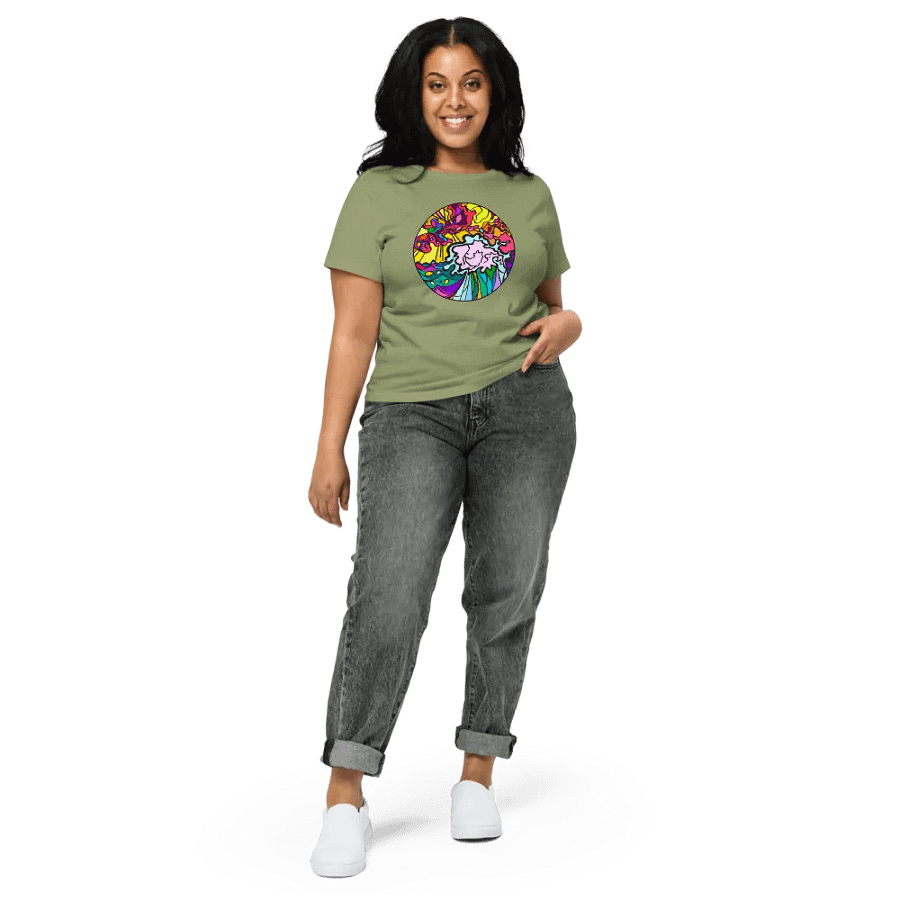 Lively Stained Glass Swirl Women's Tee - Wave at Sunset product image (4)