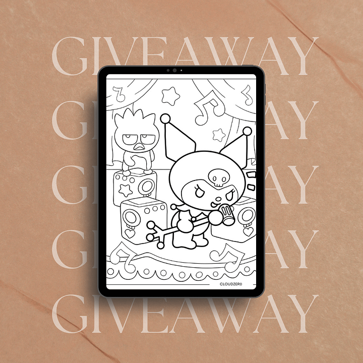 Free Kuromi coloring page 21 pages product image (2)