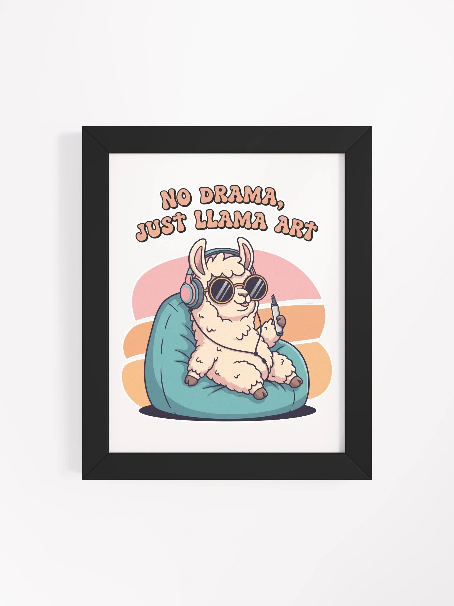 Chill Llama with Marker Framed High-Quality Matte Poster product image (4)