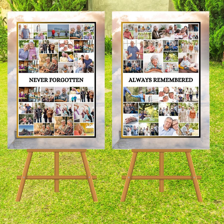 Stairs To Heaven Funeral Photo Collage Sign Set Canva Template product image (4)