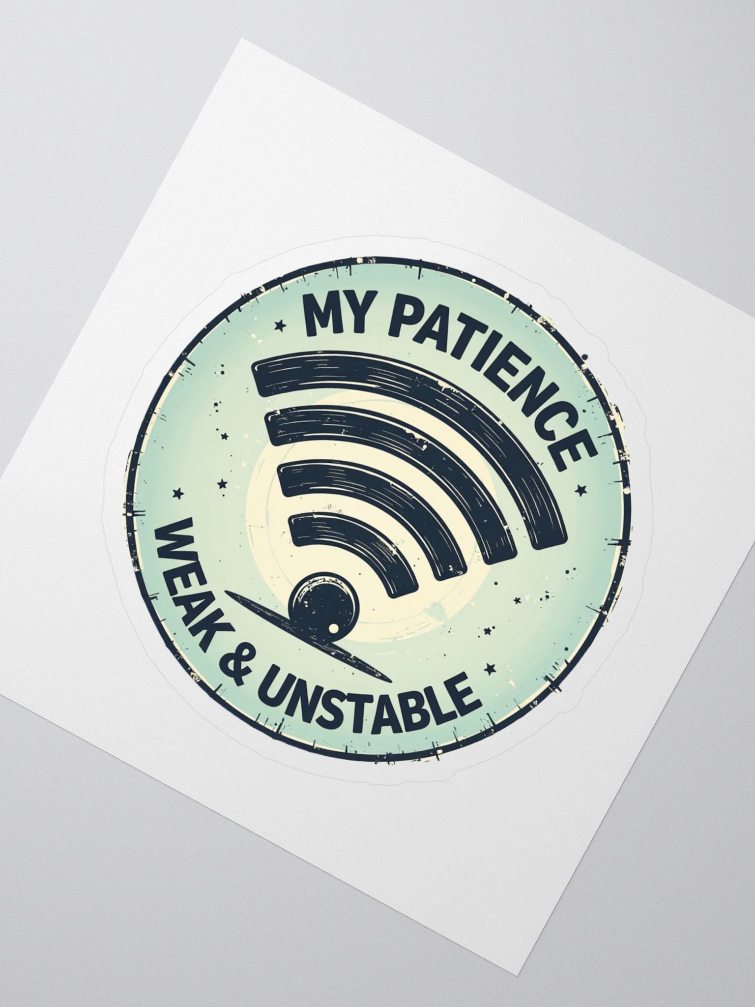 Vintage Wi-Fi Patience Kiss Cut Stickers product image (2)
