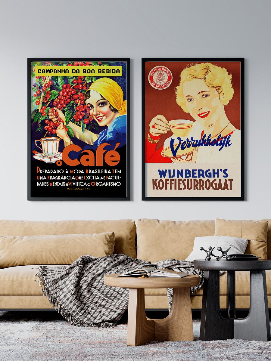 Coffee retro vintage poster, Campanha Da Boa Bebida, 1950s (Brazilian coffee) — coffee vintage poster, coffee print, retro kitchen print product image (2)