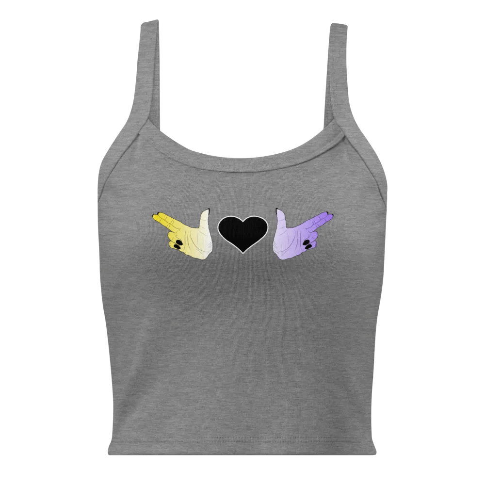 Finger Guns (enby flag) Crop Tank product image (1)