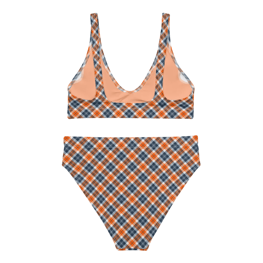 Orange and Blue Sporty Plaid Bikini product image (4)